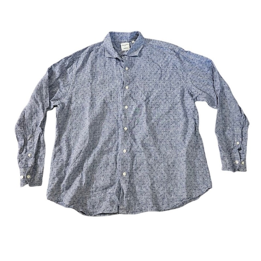 Murano Baird McNutt Irish Linen Long Sleeve Button Down Shirt Men XL Blue